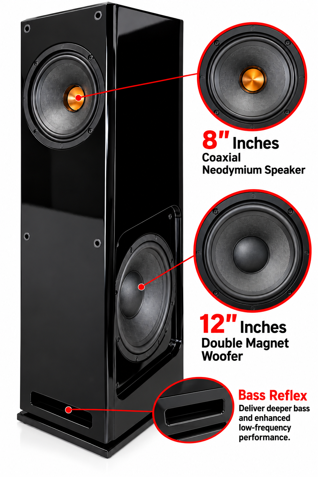 Singtronic KS-2500DW Professional 4000W Vocalist Floor Standing Karaoke Speaker (Pair)