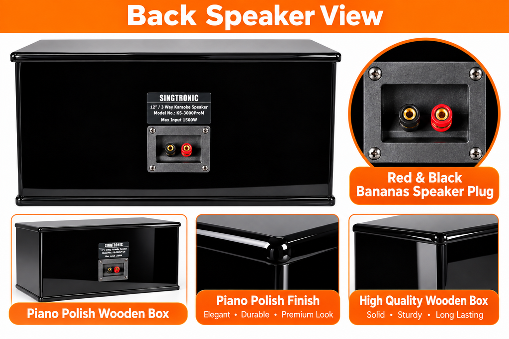 Singtronic KS-3000ProM Professional 3000W Vocalist Piano Karaoke Speaker (Pair)