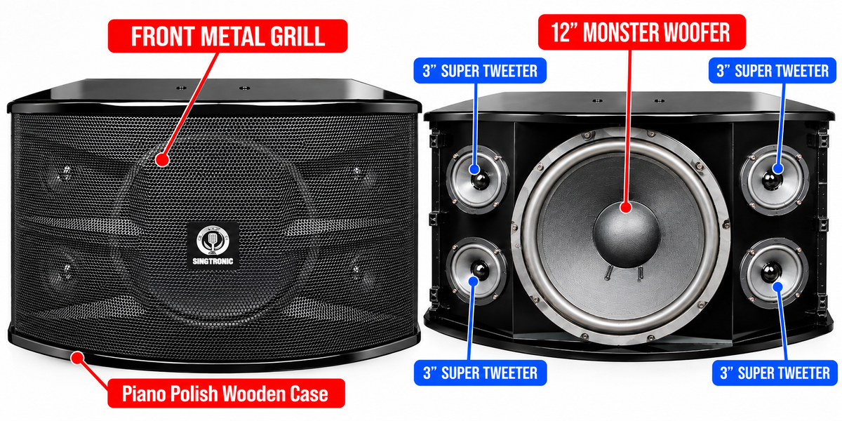 Singtronic KS-3000V Professional 3000W Vocalist Full Range Karaoke Speaker (Pair)