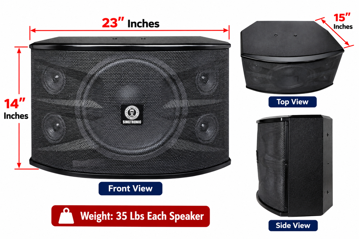 Singtronic KS-3000V Professional 3000W Vocalist Full Range Karaoke Speaker (Pair)