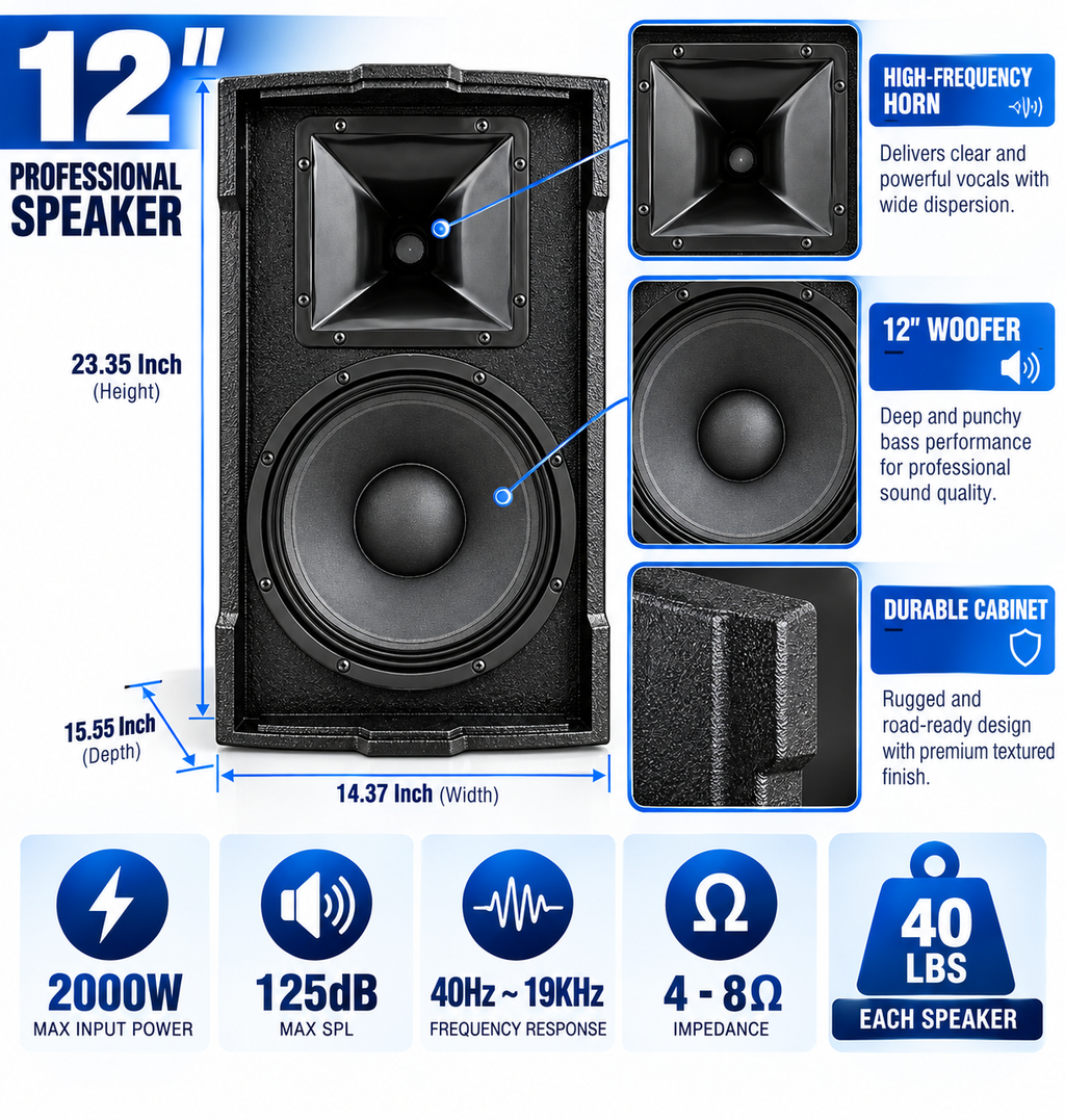 Singtronic KS-4000Pro Professional 4000W Vocalist Karaoke Speaker (Pair)