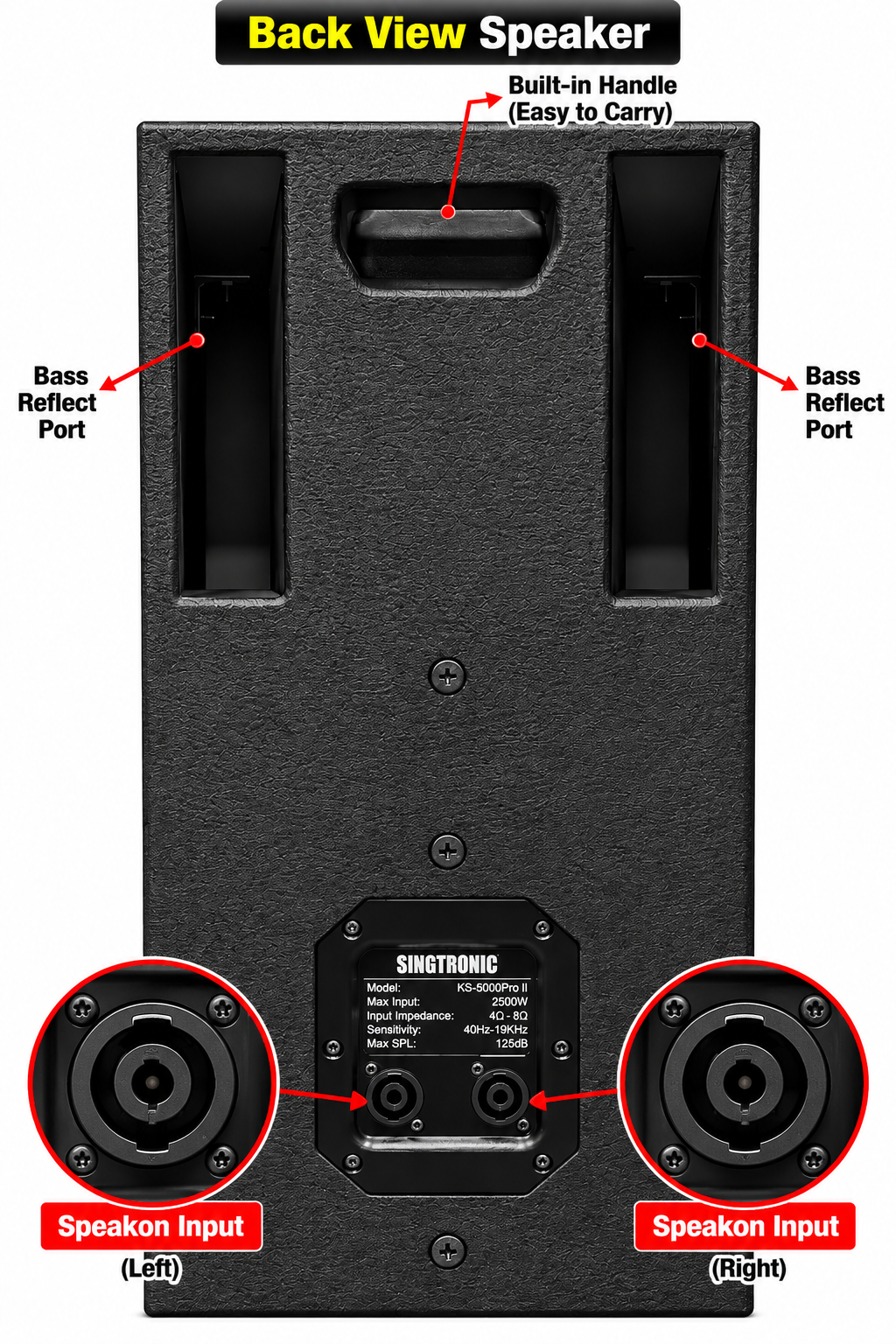 Singtronic KS-5000ProII Professional 5000W Vocalist Karaoke Speaker (Pair)
