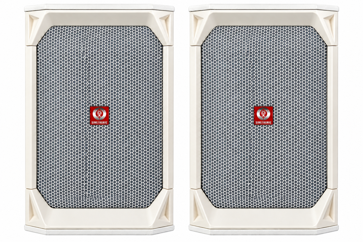 Singtronic KS-5000ProII *White* Professional 5000W Vocalist Karaoke Speaker (Pair)
