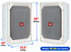 Singtronic KS-5000ProII *White* Professional 5000W Vocalist Karaoke Speaker (Pair)