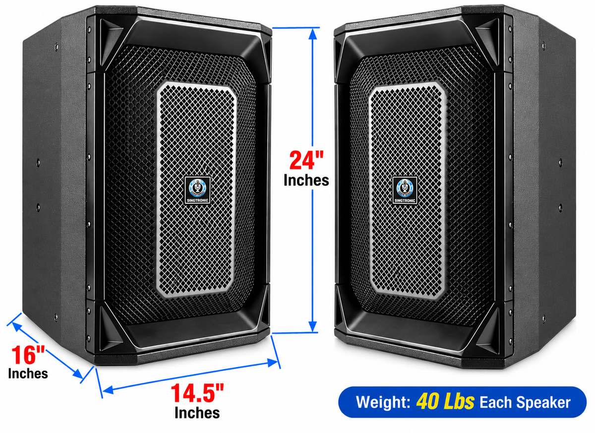 Singtronic KS-5000ProII Professional 5000W Vocalist Karaoke Speaker (Pair)