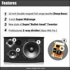 Singtronic KS-550S Professional 1500W Vocalist Karaoke Speaker System (Pair)