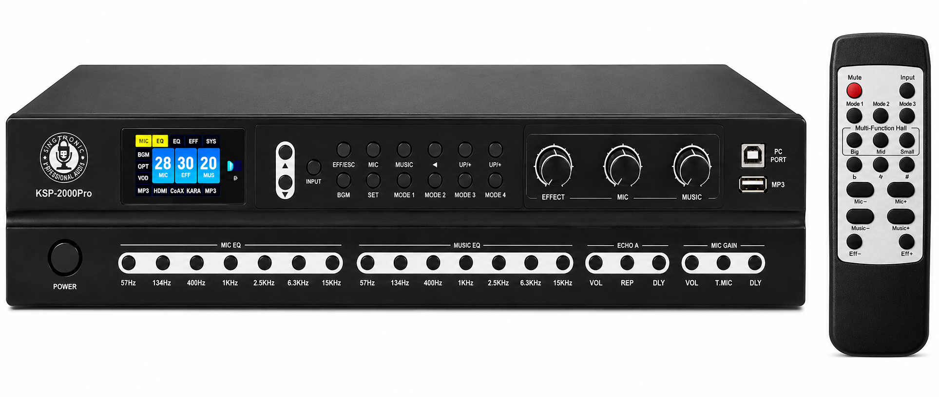 Singtronic KSP-2000Pro Professional Digital 3000W Sound Processor 2 in 1 Mixing Amplifier Karaoke Anti-Feedback