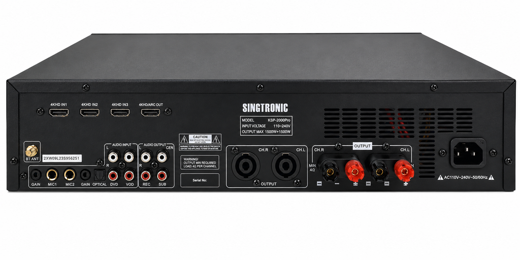 Singtronic KSP-2000Pro Professional Digital 3000W Sound Processor 2 in 1 Mixing Amplifier Karaoke Anti-Feedback