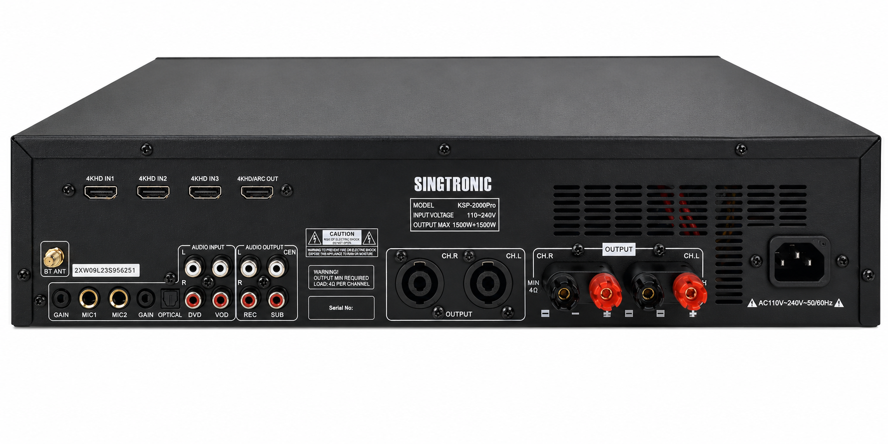 Singtronic KSP-2000Pro Professional Digital 3000W Sound Processor 2 in 1 Mixing Amplifier Karaoke Anti-Feedback
