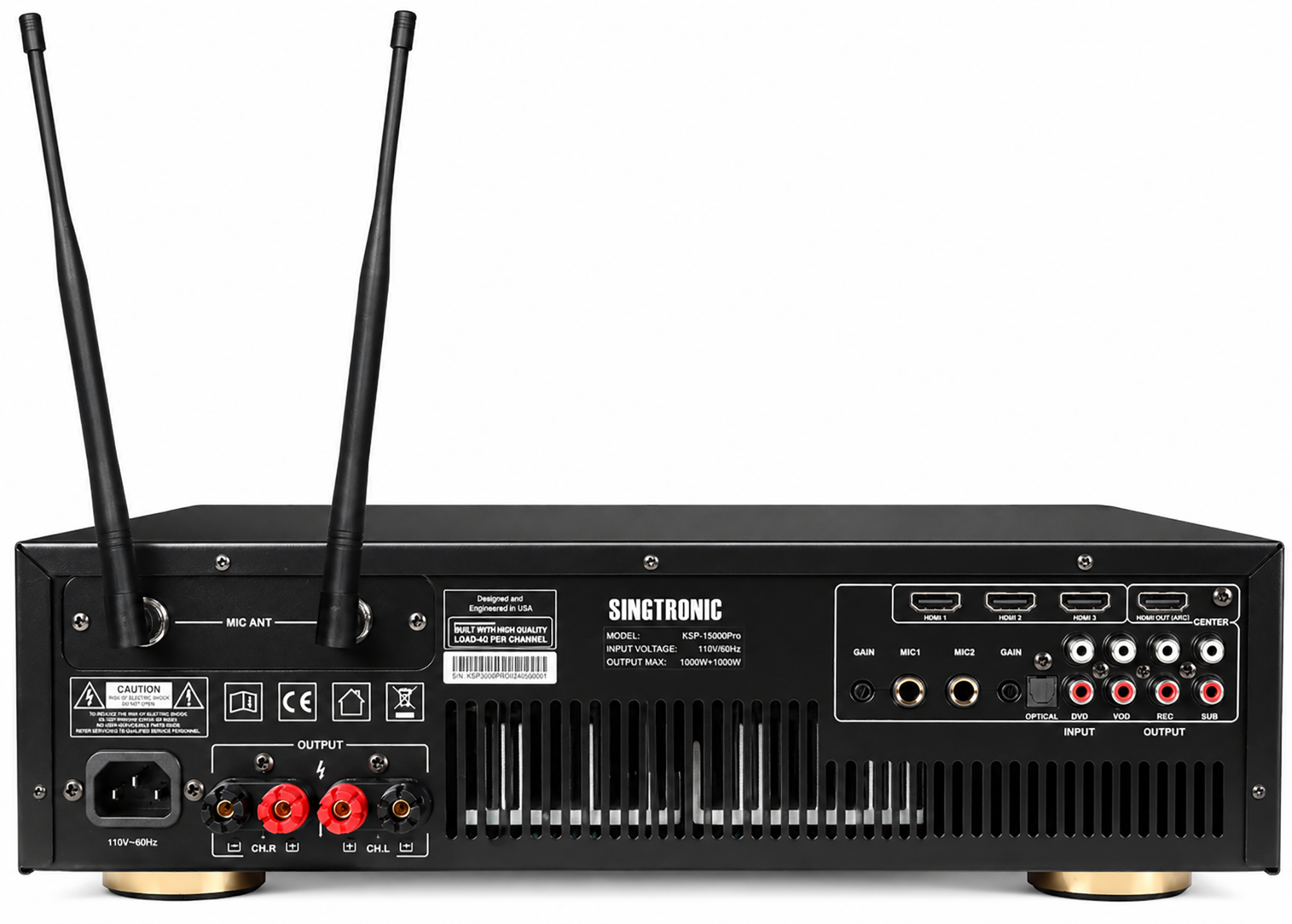 Singtronic KSP-3000Pro Professional 3 in 1 Digital 3000W Karaoke Sound Processor Amplifier