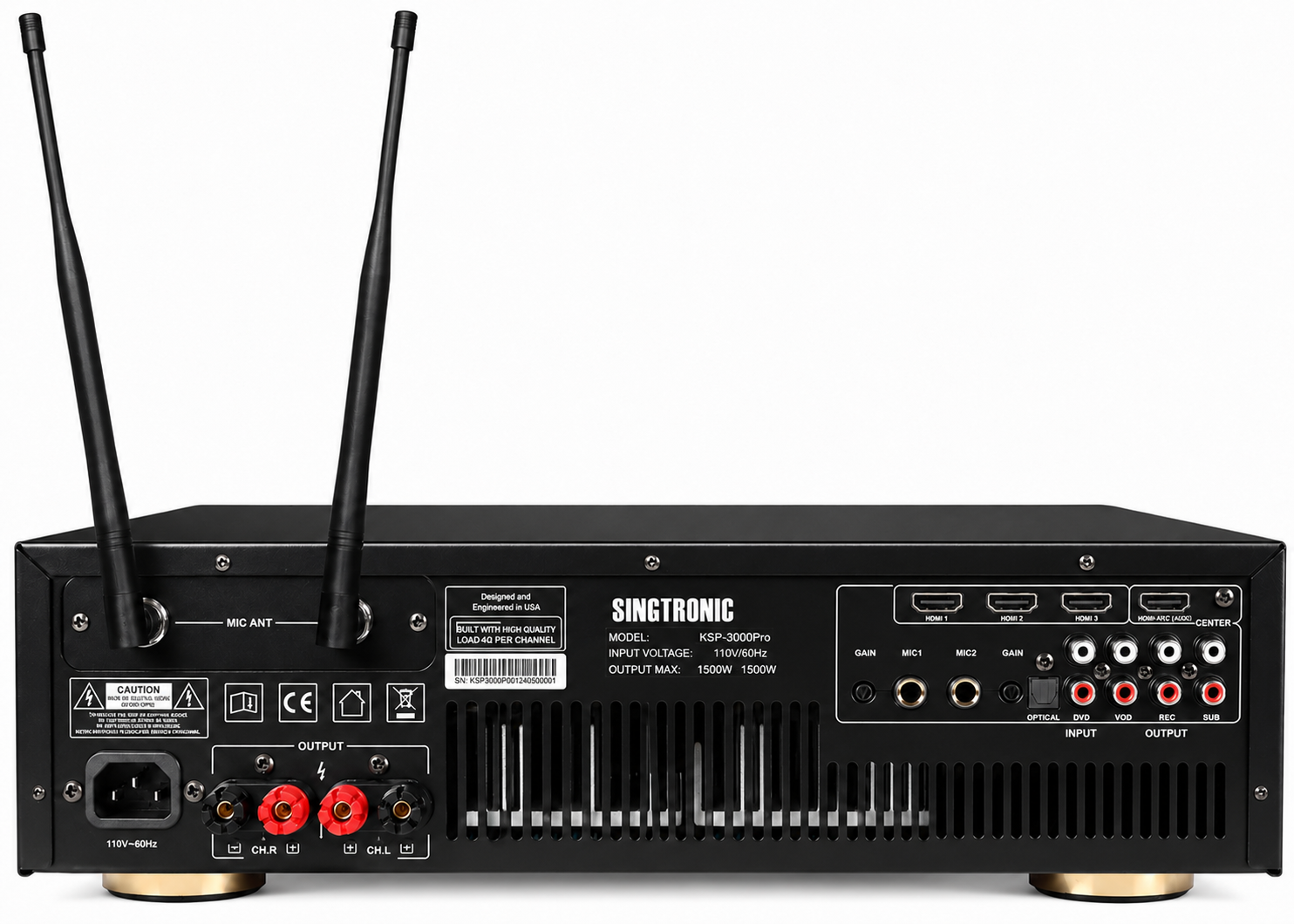 Singtronic KSP-3000Pro Professional 3 in 1 Digital 3000W Karaoke Sound Processor Amplifier