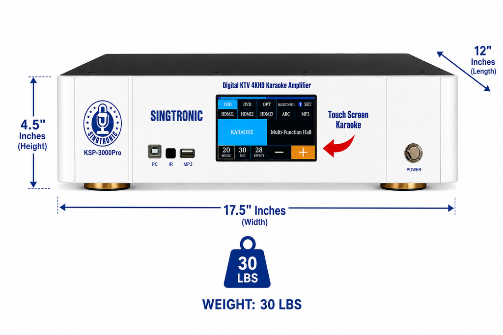 Singtronic KSP-3000Pro Professional 3 in 1 Digital 3000W Karaoke Sound Processor Amplifier