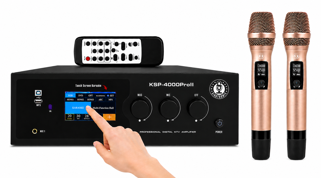 Singtronic KSP-4000ProII Professional 3 in 1 Digital 4000W Karaoke Sound Processor Amplifier Touch Screen