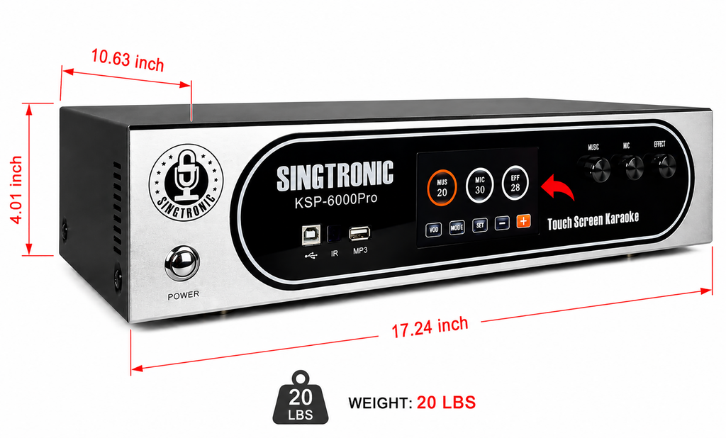 Singtronic KSP-6000Pro Professional 6000W Digital 3 in 1 Karaoke Sound Processor 4 Channels Amplifier