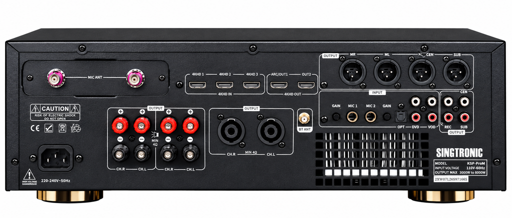SINGTRONIC KSP-ProM Professional Digital Karaoke Amplifier with Touchscreen, HDMI ARC, DSP & Wireless Microphone System
