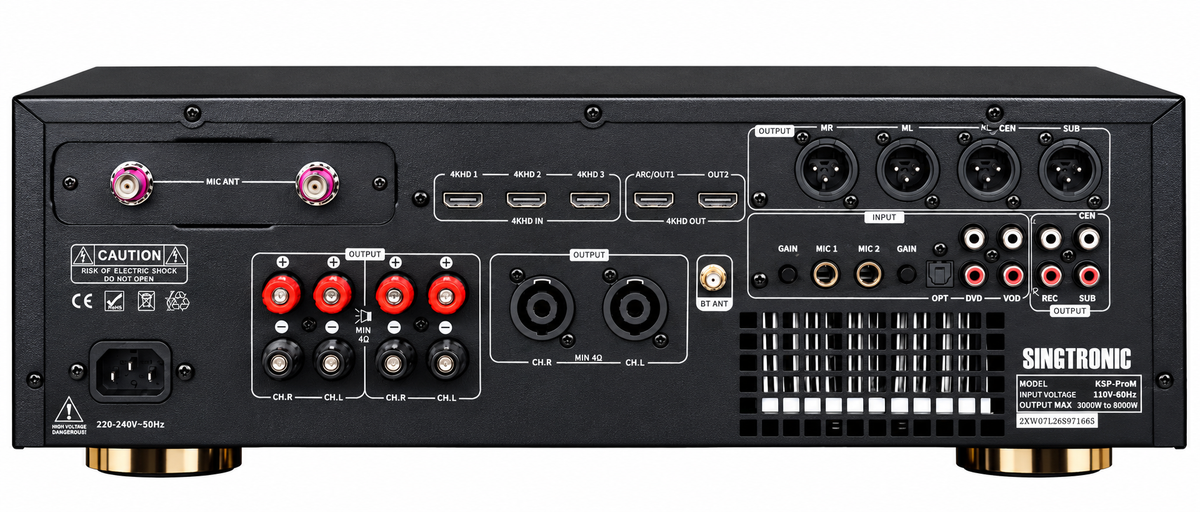 SINGTRONIC KSP-ProM Professional Digital Karaoke Amplifier with Touchscreen, HDMI ARC, DSP & Wireless Microphone System