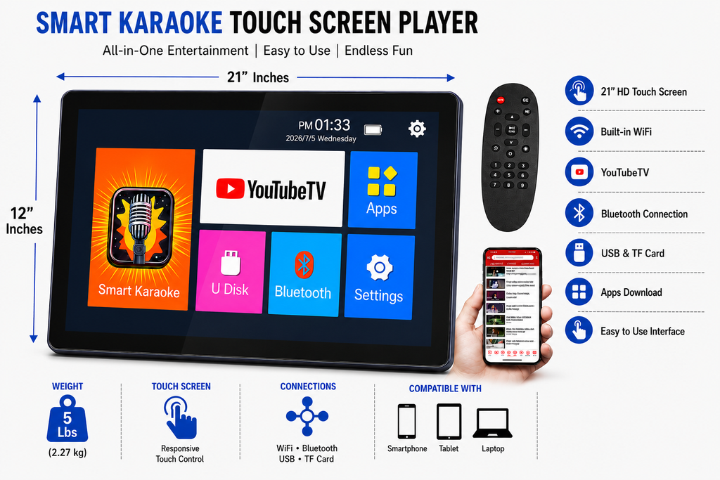 Singtronic KTV-Pro Professional Tablet 21.5" Touch Screen Tablet Smart Player w/o Hard Drive