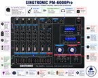 Singtronic PM-6000Pro Professional 6000W Digital Console Mixing Board Karaoke Amplifier