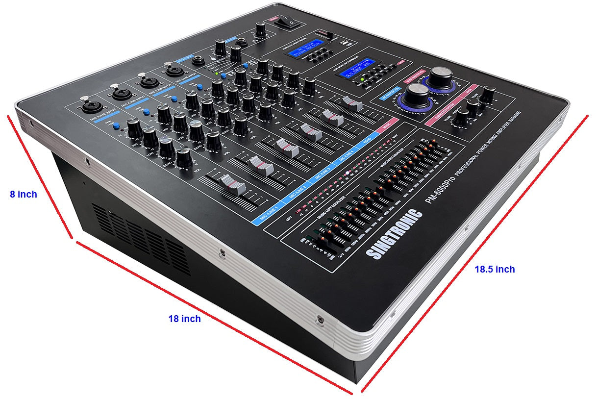 Professional Complete 6000W Youtube Karaoke System, Built in HDMI-Arc, Optical, EQ, Recording, Bluetooth