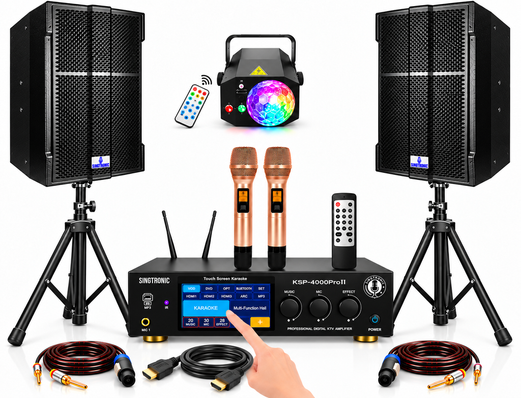 Singtronic Professional 4000W YouTube Karaoke System Select Songs by iPhone & Android