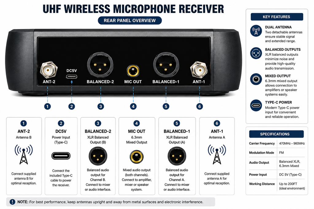 Singtronic SP-224Pro Digital 2 x Wireless Microphone Karaoke System Operated 100% by Batteries