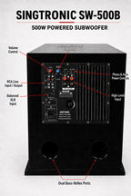 Singtronic SW-500B Professional Power 500 WattsS Pre-Amplifier Sub-Woofer both XLR & RCA Input