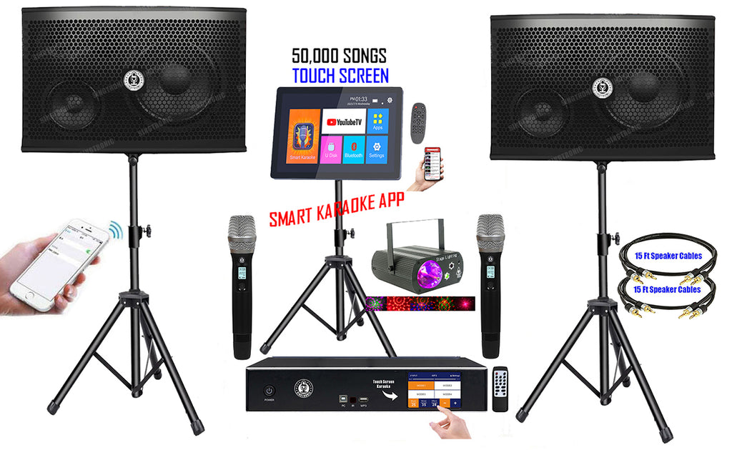 Complete Karaoke System 2500W Select Songs by Iphone & Android PC