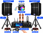 Singtronic Professional 4000W YouTube Karaoke System Select Songs by iPhone & Android