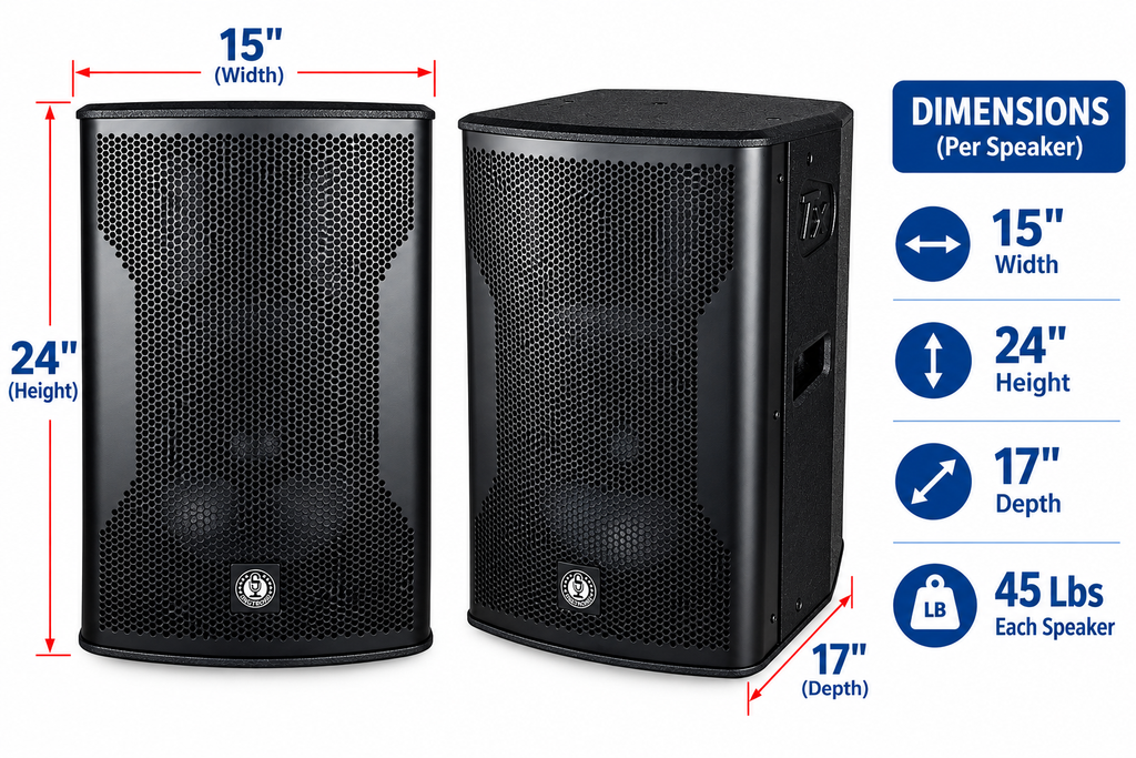 Singtronic TX-12DSP Professional 4000W Self-Power Karaoke Speaker System (Pair)
