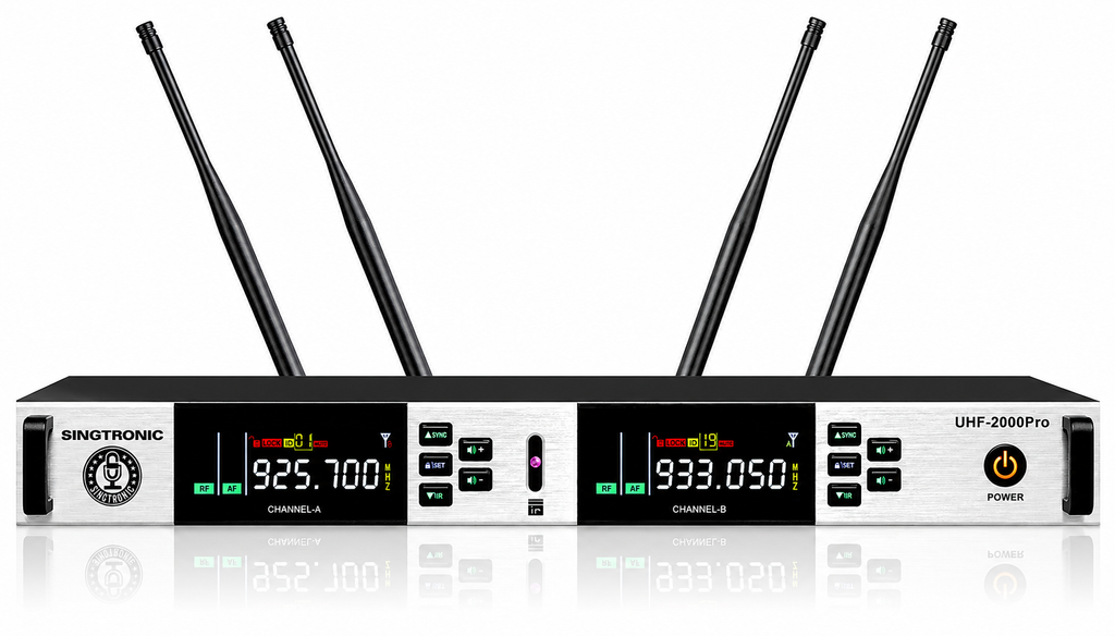 Singtronic UHF-2000Pro (Black) Professional Dual UHF True Diversity Wireless Microphone System