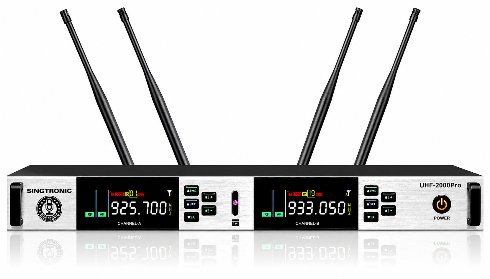 Singtronic UHF-2000Pro (Black) Professional Dual UHF True Diversity Wireless Microphone System