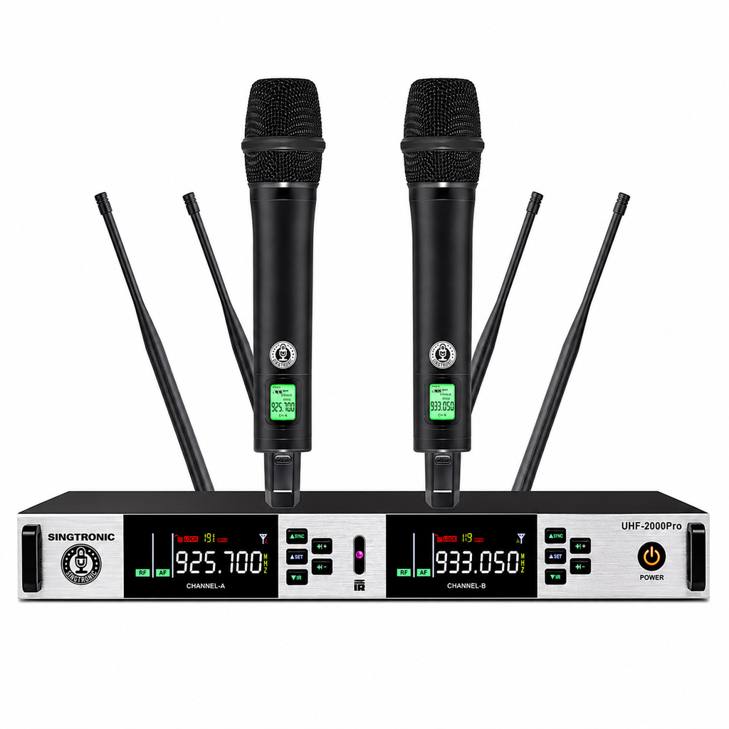 Singtronic UHF-2000Pro (Black) Professional Dual UHF True Diversity Wireless Microphone System