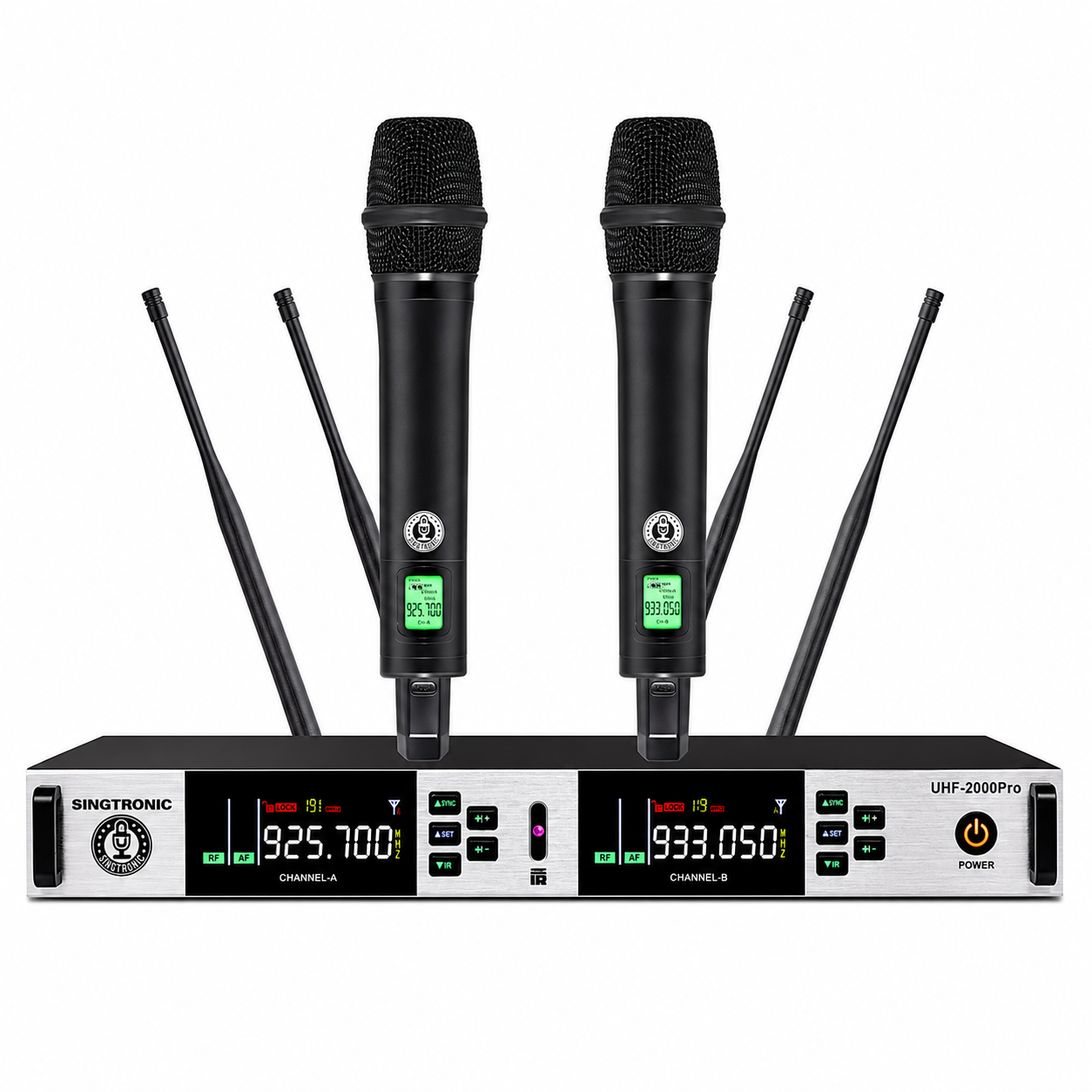 Singtronic UHF-2000Pro (Black) Professional Dual UHF True Diversity Wireless Microphone System