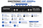 Singtronic UHF-2000Pro Professional Dual UHF PLL True Diversity Wireless Microphone Karaoke System