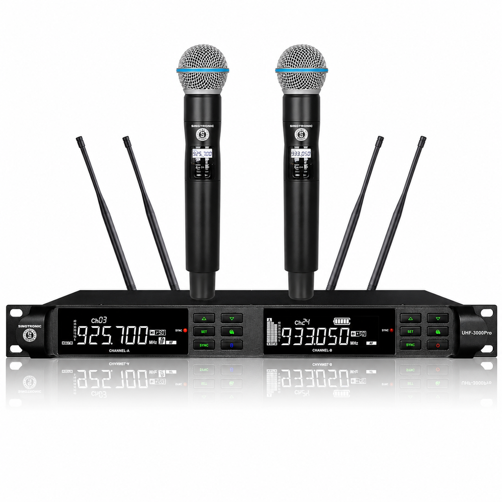 Singtronic UHF-3000Pro Professional True Diversity 2 x Wireless Microphone