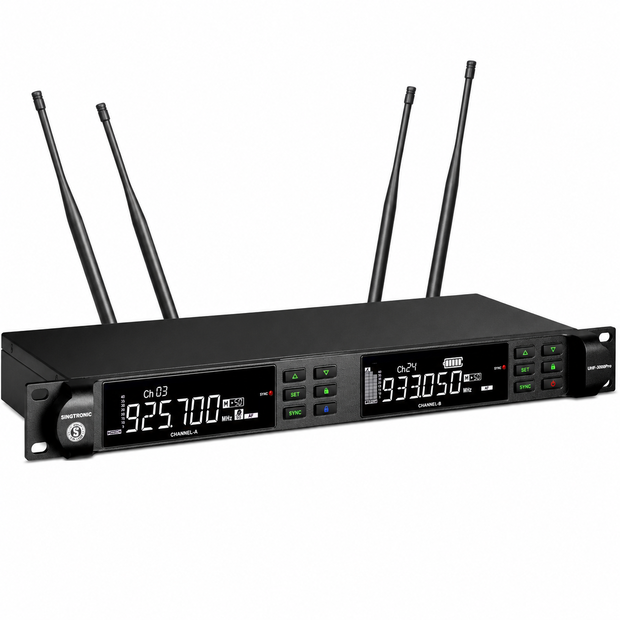 Singtronic UHF-3000Pro Professional True Diversity 2 x Wireless Microphone