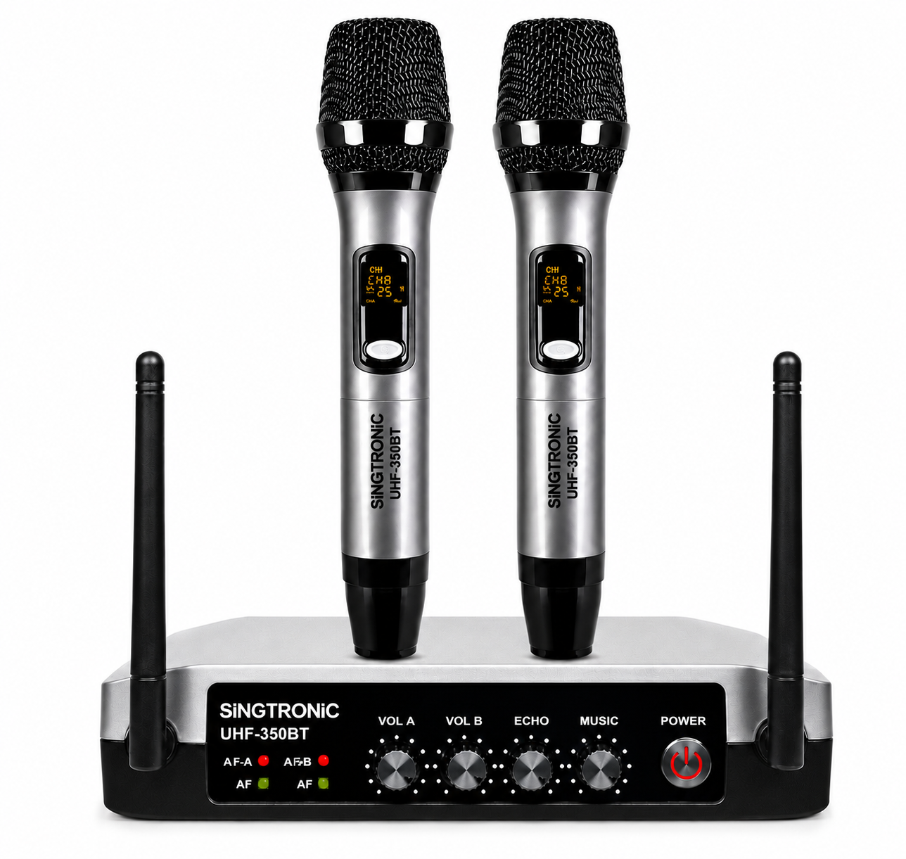 Singtronic UHF-350BT Professional Digital 2 x Wireless Microphone Karaoke Built in Echo Control