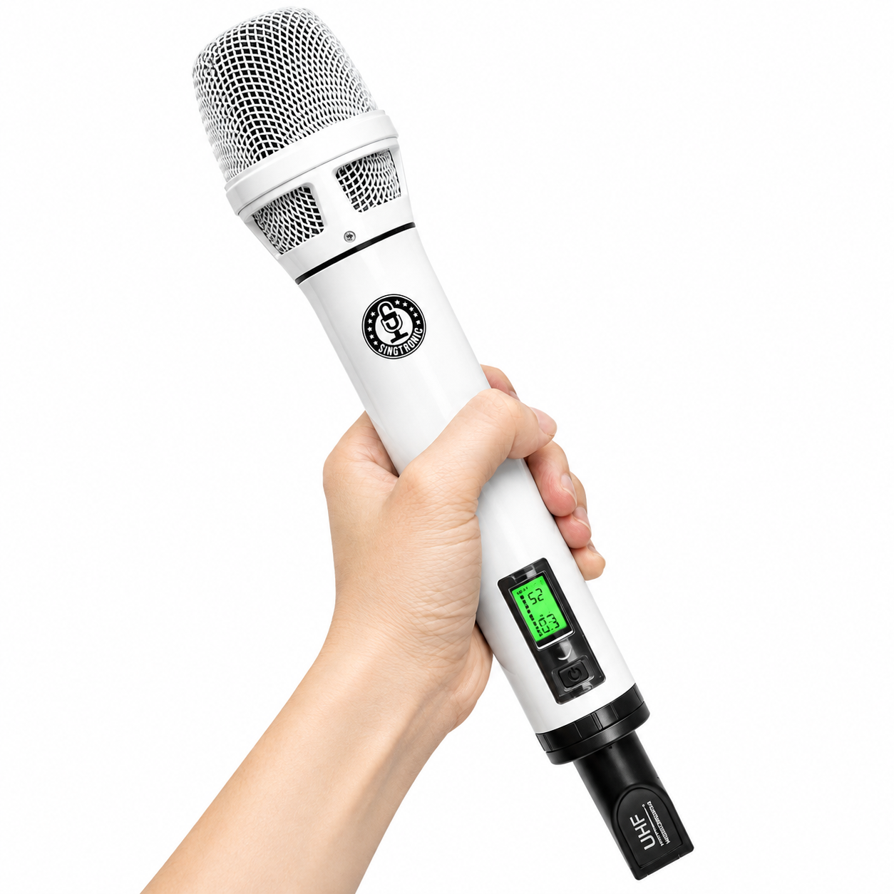 Singtronic UHF-4000Pro-White Professional Digital Dual PLL Wireless Microphone System