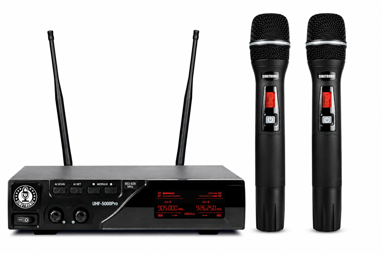 Singtronic True Diversity UHF-5000Pro Professional 900Mhz Dual Wireless Microphone Karaoke