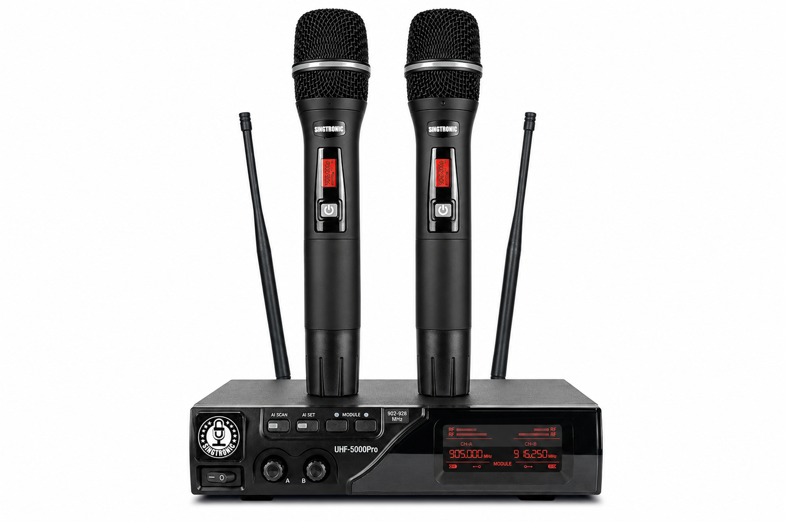 Singtronic True Diversity UHF-5000Pro Professional 900Mhz Dual Wireless Microphone Karaoke