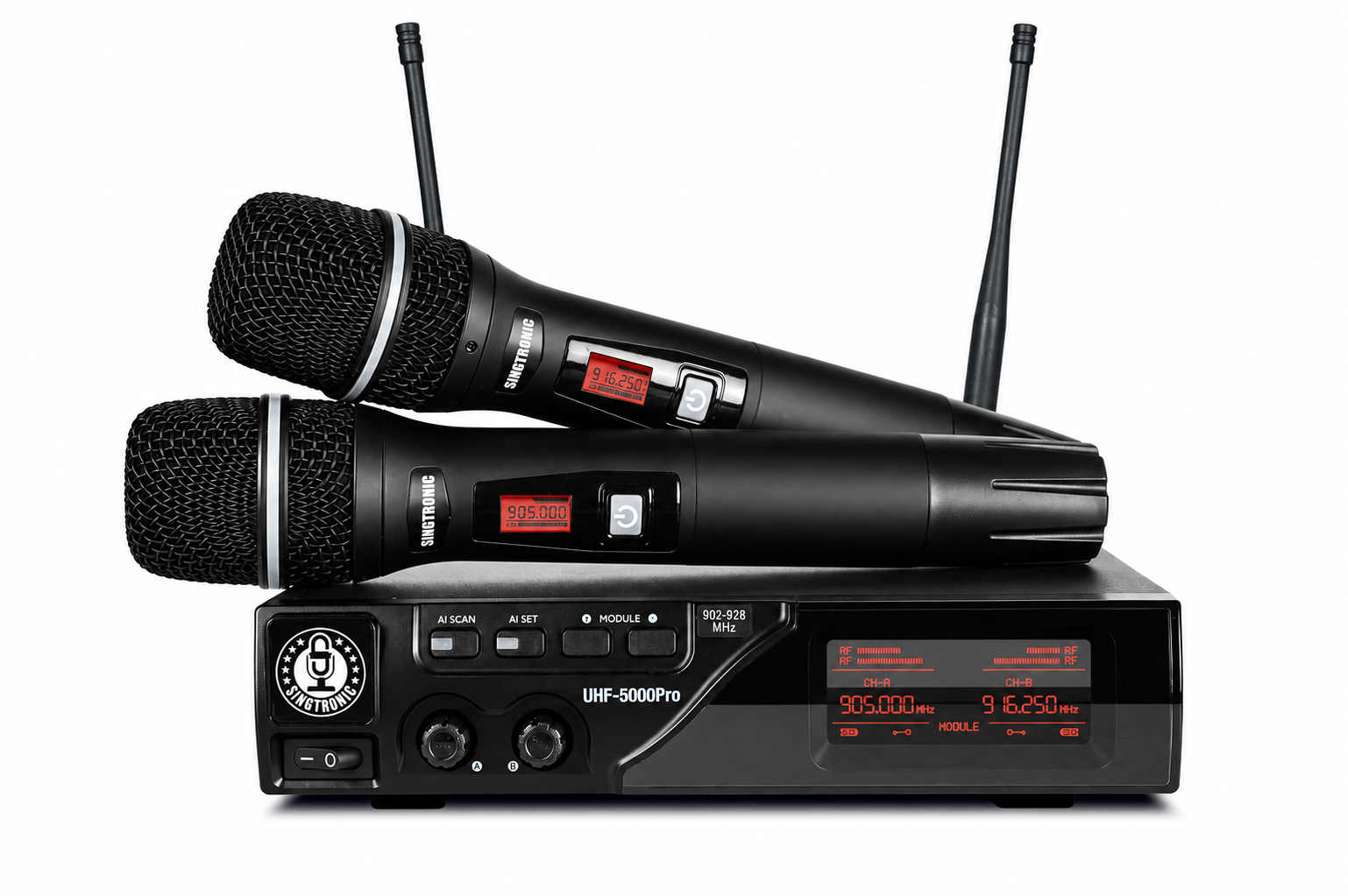 Singtronic True Diversity UHF-5000Pro Professional 900Mhz Dual Wireless Microphone Karaoke