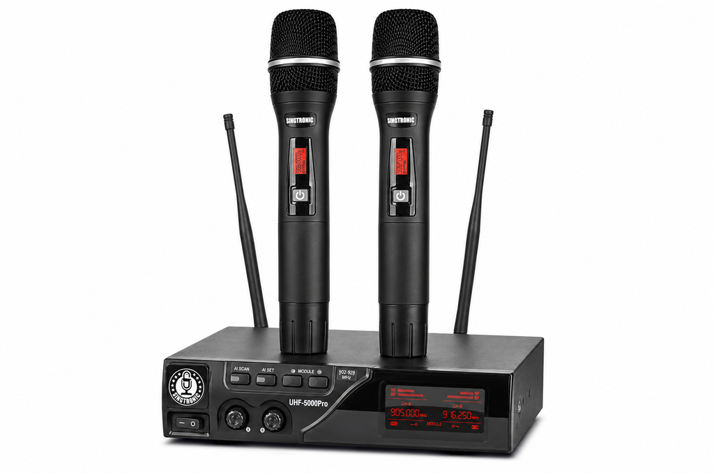 Singtronic True Diversity UHF-5000Pro Professional 900Mhz Dual Wireless Microphone Karaoke