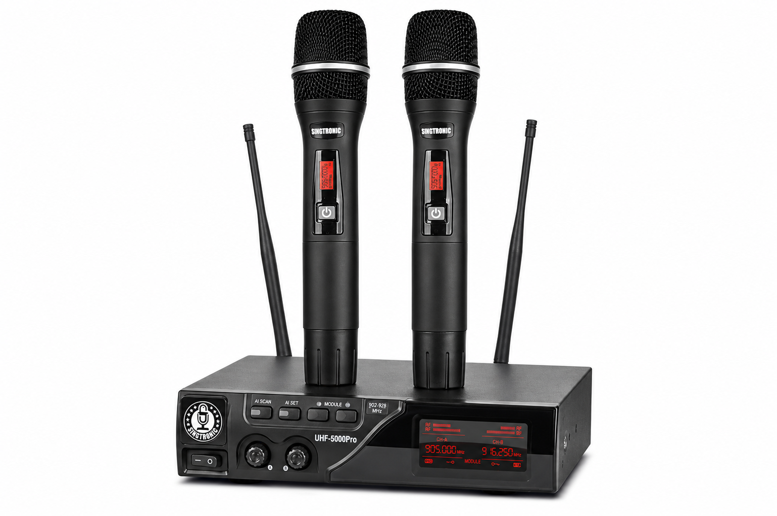Singtronic True Diversity UHF-5000Pro Professional 900Mhz Dual Wireless Microphone Karaoke