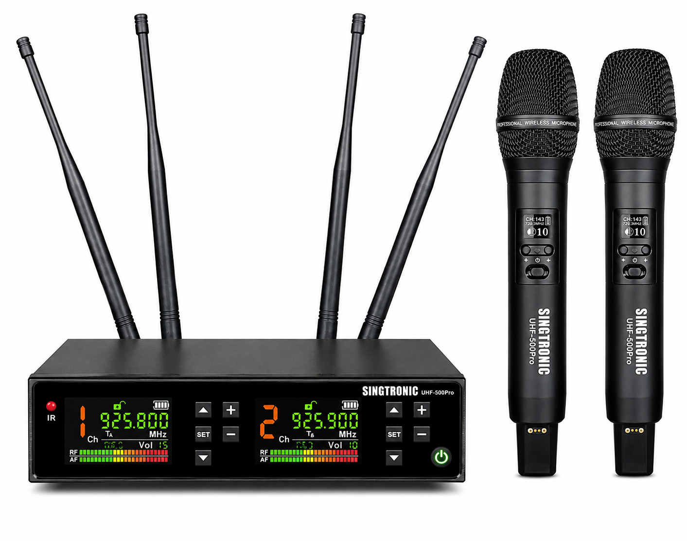 Singtronic UHF-500Pro Professional Digital True Diversity Dual Wireless Microphone Karaoke System