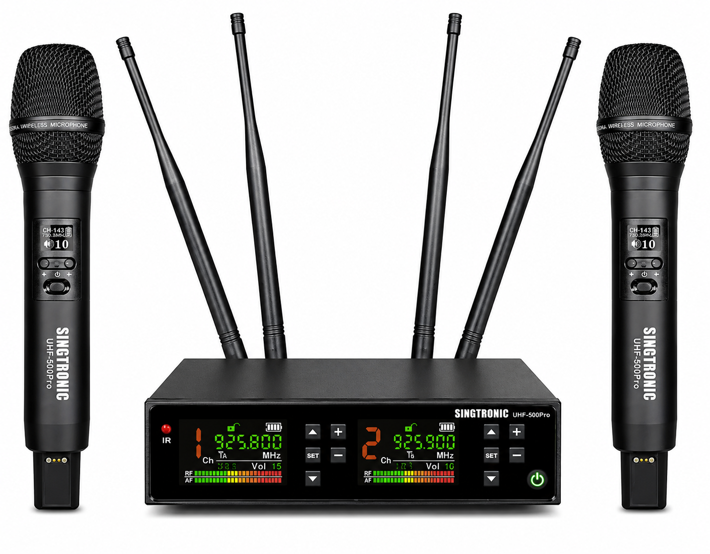 Singtronic UHF-500Pro Professional Digital True Diversity Dual Wireless Microphone Karaoke System