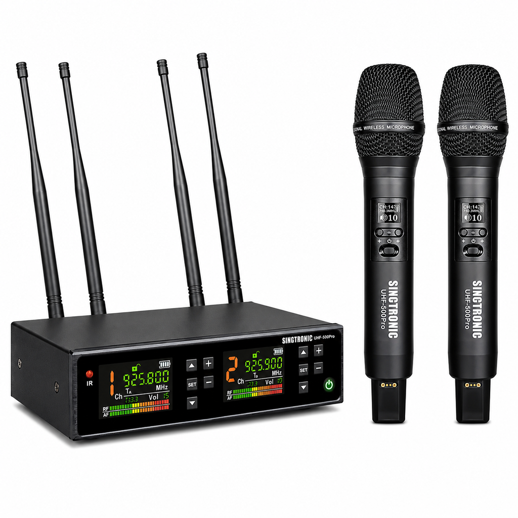 Singtronic UHF-500Pro Professional Digital True Diversity Dual Wireless Microphone Karaoke System