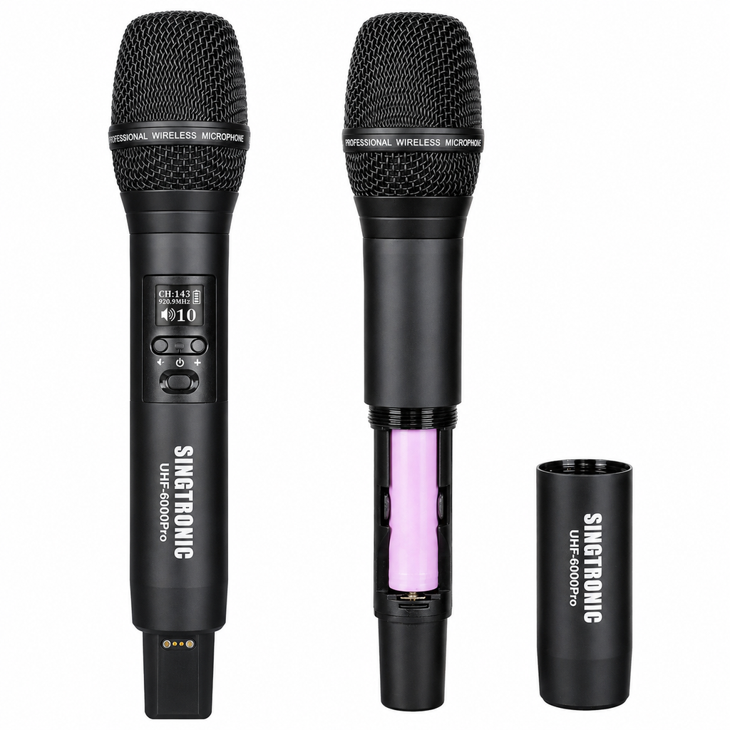 Singtronic UHF-6000Pro Professional Rechargeable Digital True Diversity Wireless Microphone System