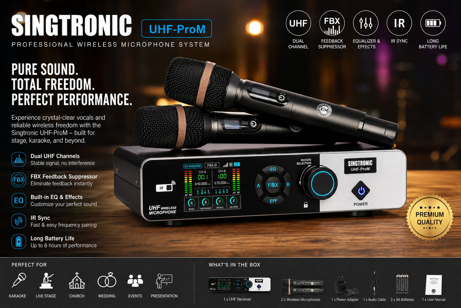Singtronic UHF-ProM Professional True Diversity Wireless Microphone System