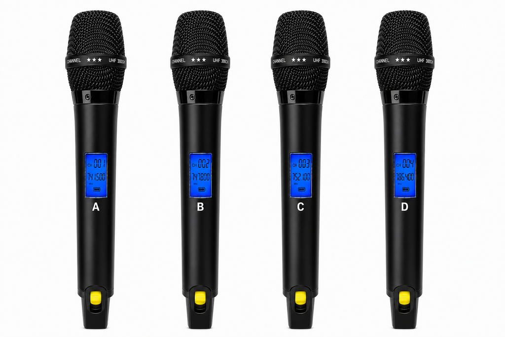 BVB VM-100MKII Professional 4 x UHF Wireless Microphone System