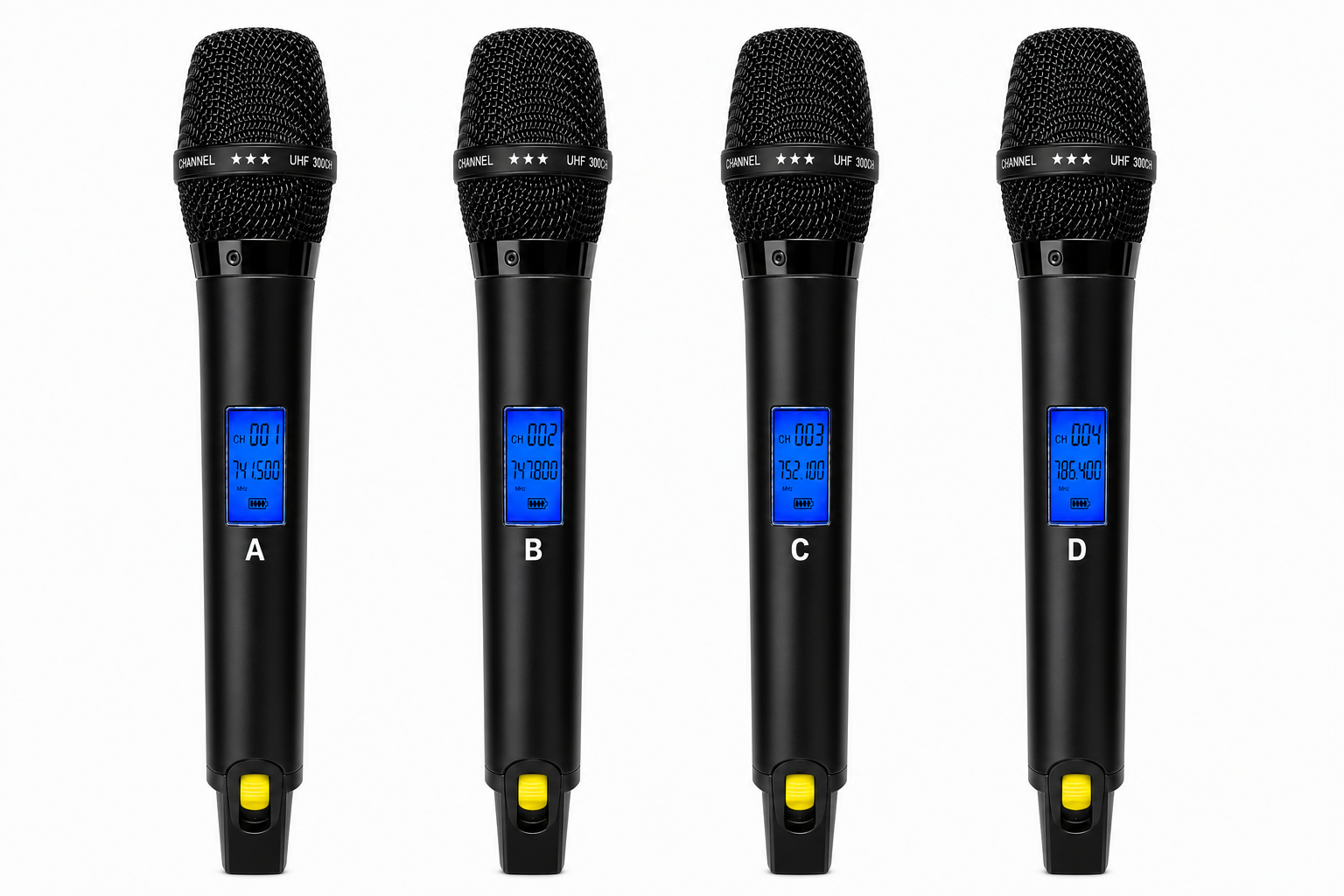 BVB VM-100MKII Professional 4 x UHF Wireless Microphone System